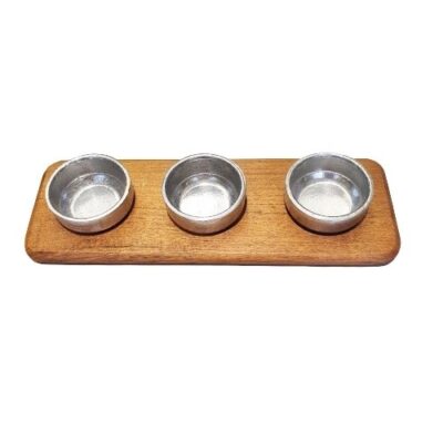 Salsera de Madera Caldén con Bowls de 6.5 cm