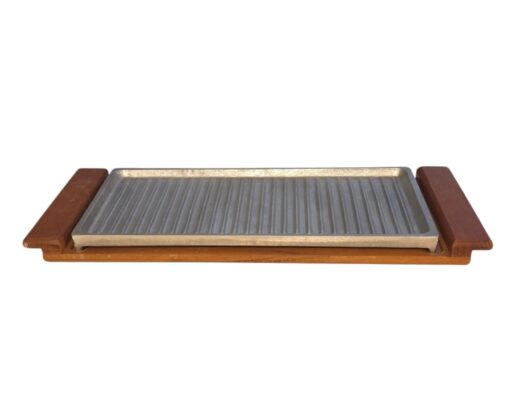 Parrilla Ranurada Grande con Base de Madera