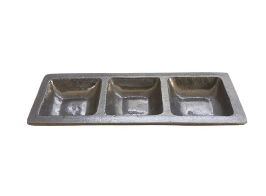 Copetinero Rectangular de 3 Bols Cuadrados